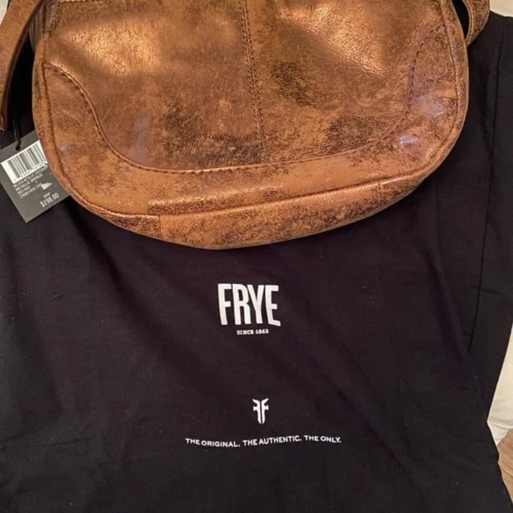 Frye Distressed Tan Leather Crossbody Bag